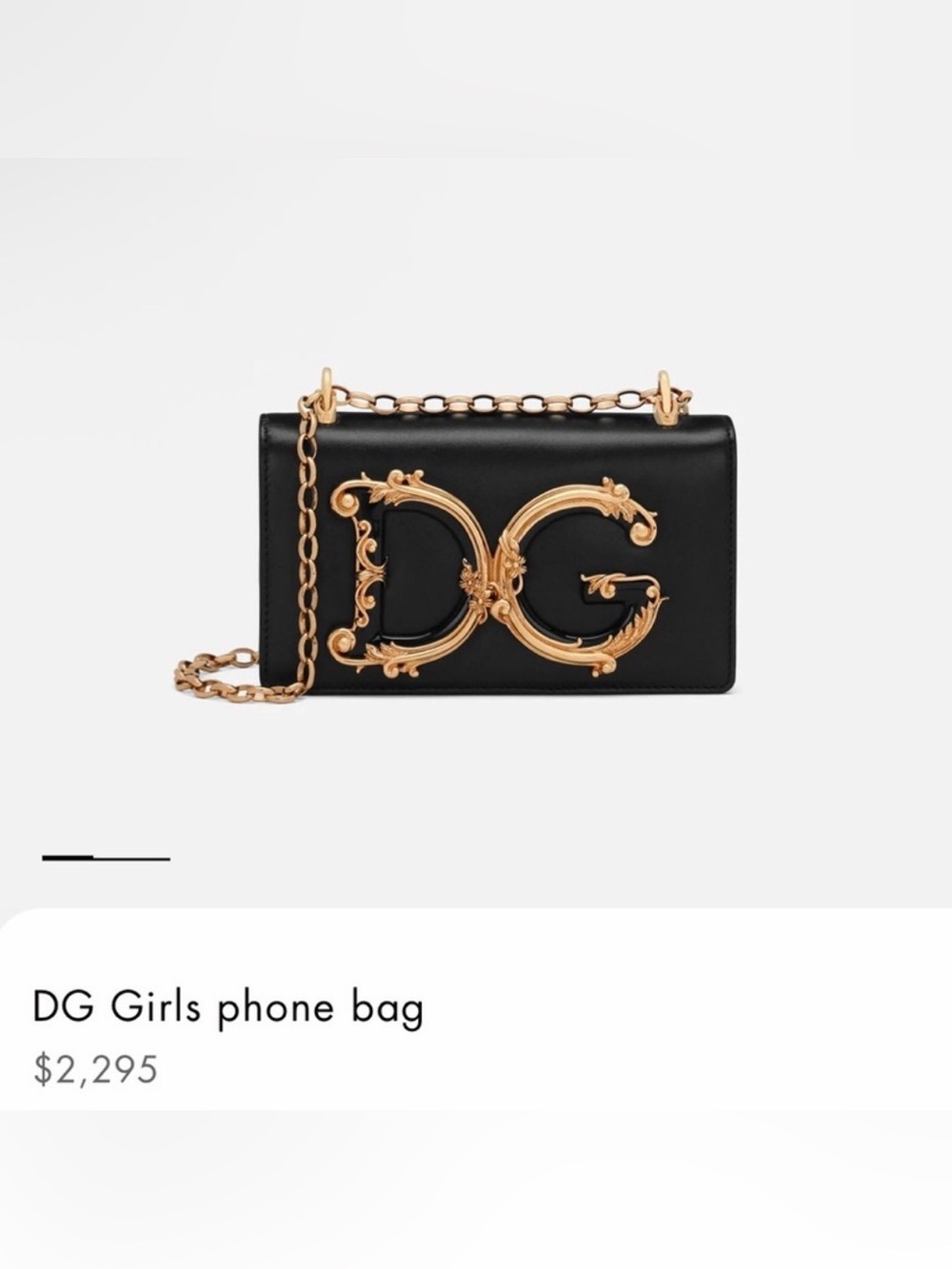 Dolce & Gabbana Black Crossbody Bag with Gold Chain